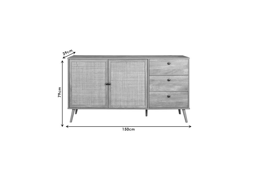 Μπουφές Oslo pakoworld sonoma 150x39x79εκ