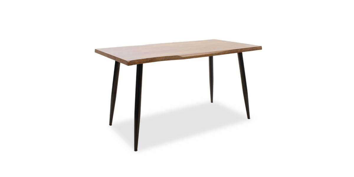 Τραπέζι Neve pakoworld MDF καρυδί-πόδι μεταλλικό μαύρο 140x80x75εκ