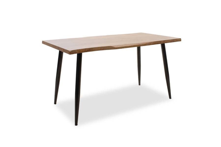 Τραπέζι Neve pakoworld MDF καρυδί-πόδι μεταλλικό μαύρο 140x80x75εκ