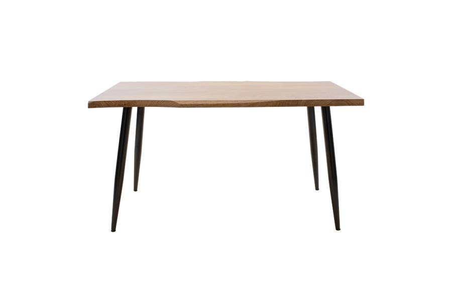 Τραπέζι Neve pakoworld MDF καρυδί-πόδι μεταλλικό μαύρο 140x80x75εκ