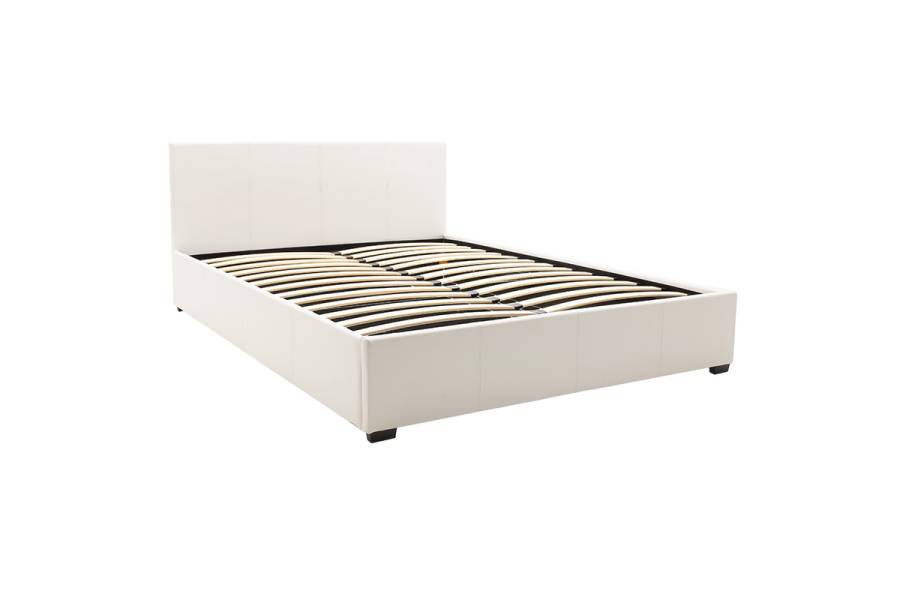 Κρεβάτι Norse pakoworld pu λευκό με αποθηκευτικό χώρο 160x200εκ