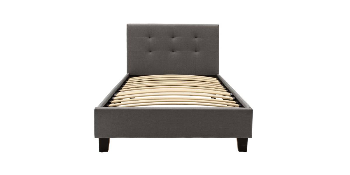 Κρεβάτι Mago pakoworld ύφασμα ανθρακί 100x200εκ