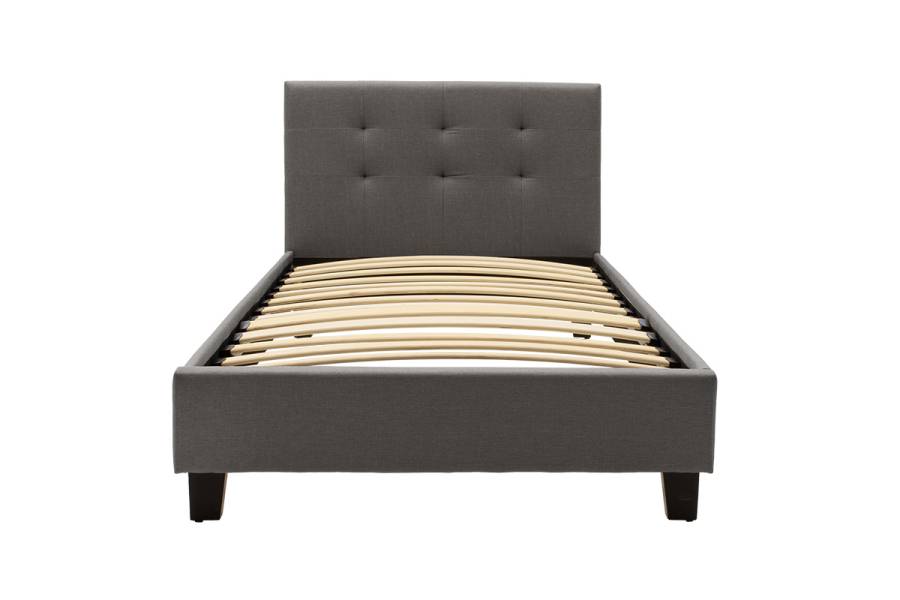 Κρεβάτι Mago pakoworld ύφασμα ανθρακί 100x200εκ