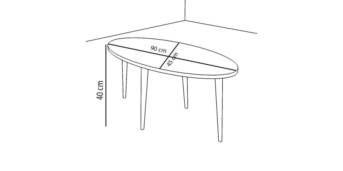 Τραπέζι σαλονιού Barton pakoworld λευκό-καφέ 90x45x40εκ