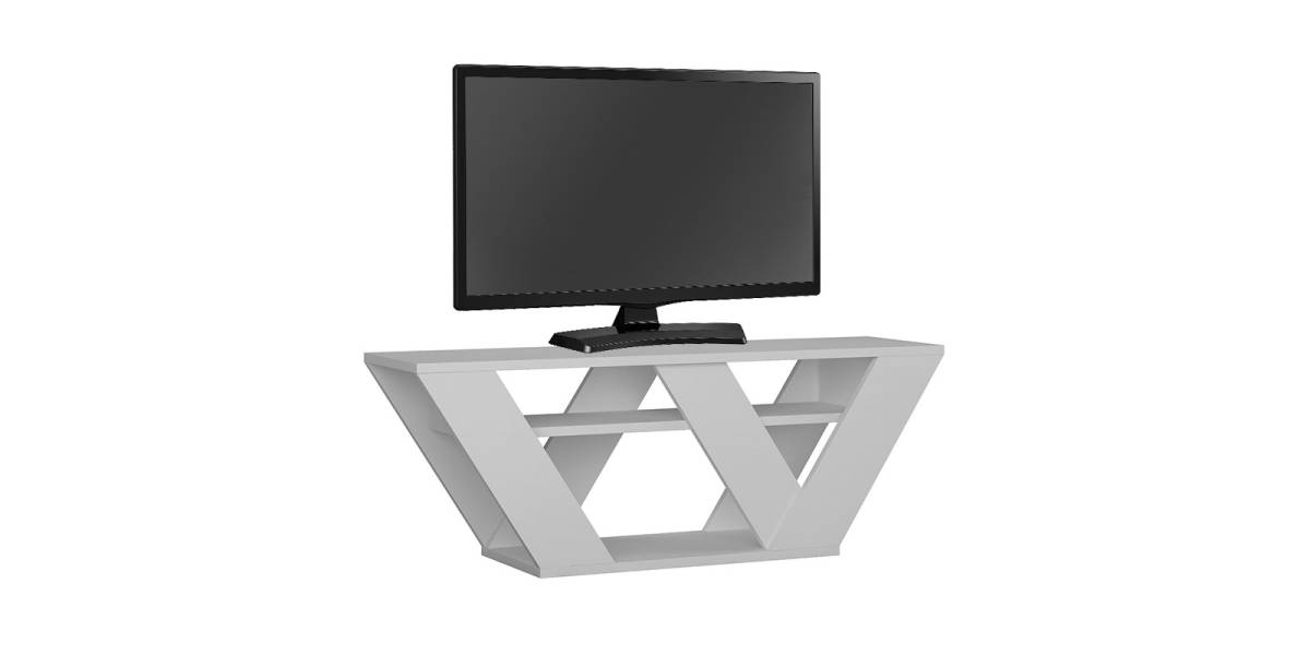 Έπιπλο τηλεόρασης Pipralla pakoworld λευκό 110x30x40εκ