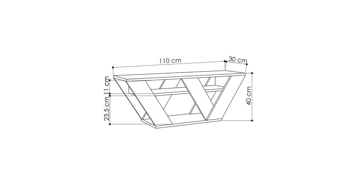 Έπιπλο τηλεόρασης Pipralla pakoworld λευκό 110x30x40εκ