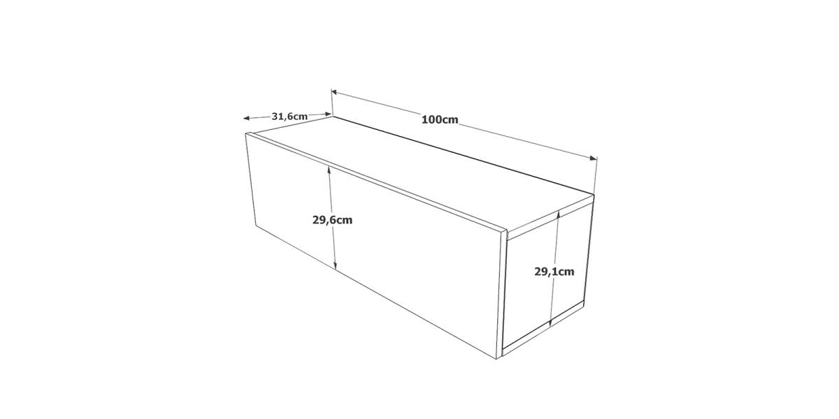 Έπιπλο τηλεόρασης επιτοίχιο Serit pakoworld λευκό-oak 100x31,5x29,5εκ