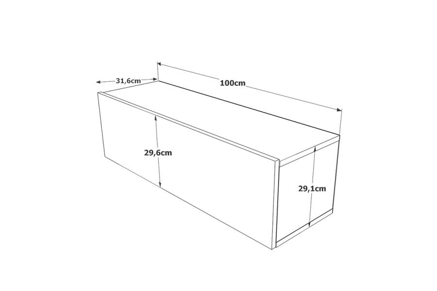 Έπιπλο τηλεόρασης επιτοίχιο Serit pakoworld λευκό-oak 100x31,5x29,5εκ
