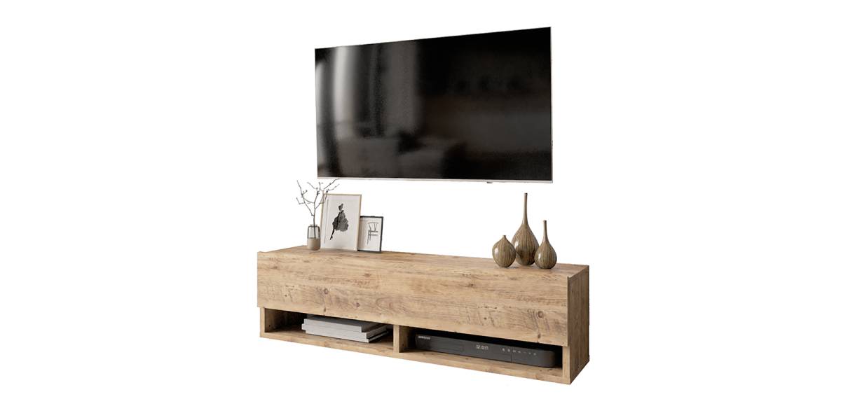 Έπιπλο τηλεόρασης επιτοίχιο Roscoe pakoworld oak 100x31,5x29,5εκ