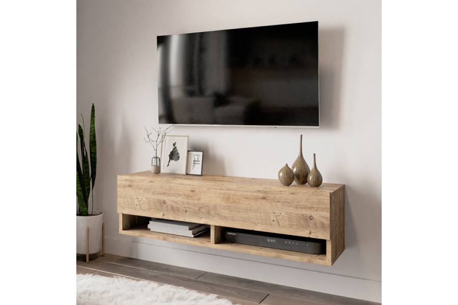 Έπιπλο τηλεόρασης επιτοίχιο Roscoe pakoworld oak 100x31,5x29,5εκ