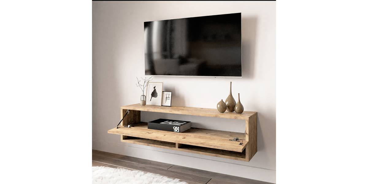 Έπιπλο τηλεόρασης επιτοίχιο Roscoe pakoworld oak 100x31,5x29,5εκ