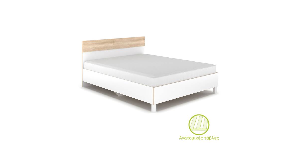 Κρεβάτι Awell pakoworld sonoma-λευκό 160x200εκ