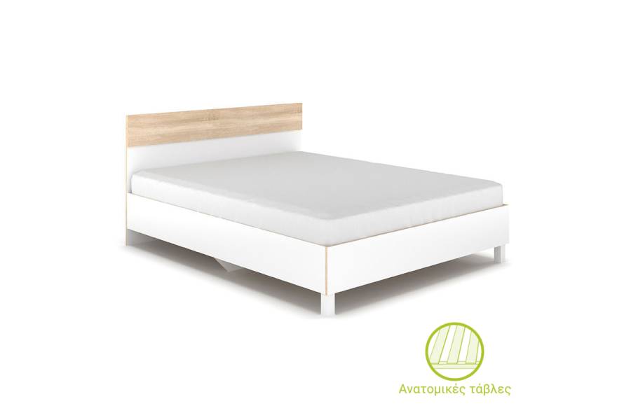 Κρεβάτι Awell pakoworld sonoma-λευκό 160x200εκ