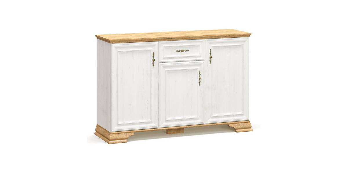 Μπουφές Jaden pakoworld golden oak-λευκό antique 137,5x39x88,5εκ