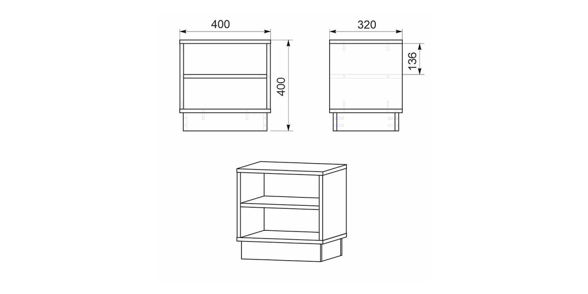 Κομοδίνο Mason pakoworld sonoma-λευκό 40x32x40εκ