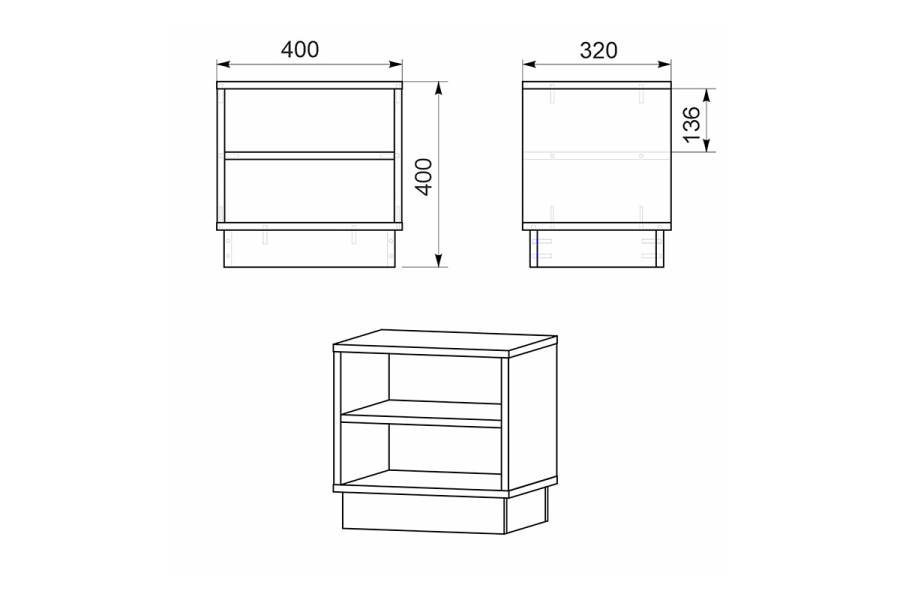 Κομοδίνο Mason pakoworld sonoma-λευκό 40x32x40εκ