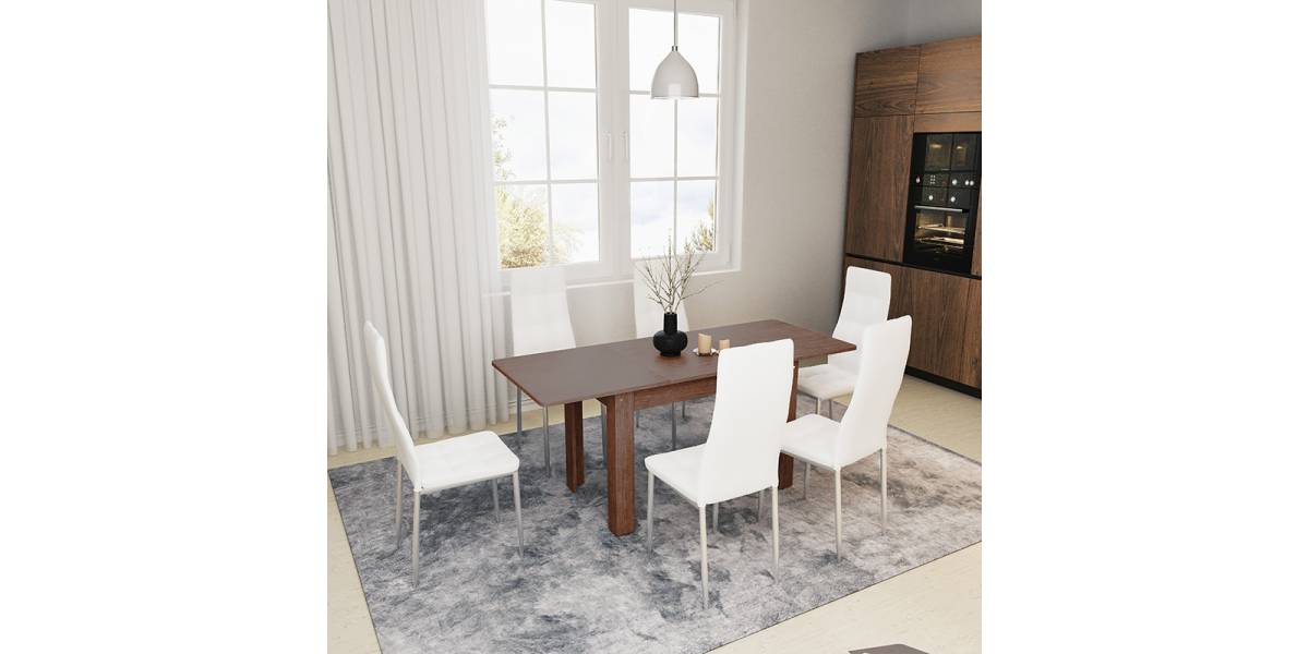 Τραπέζι Quiin pakoworld επεκτεινόμενο καρυδί 120-174x70x73.5εκ
