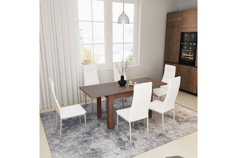 Τραπέζι Quiin pakoworld επεκτεινόμενο καρυδί 120-174x70x73.5εκ