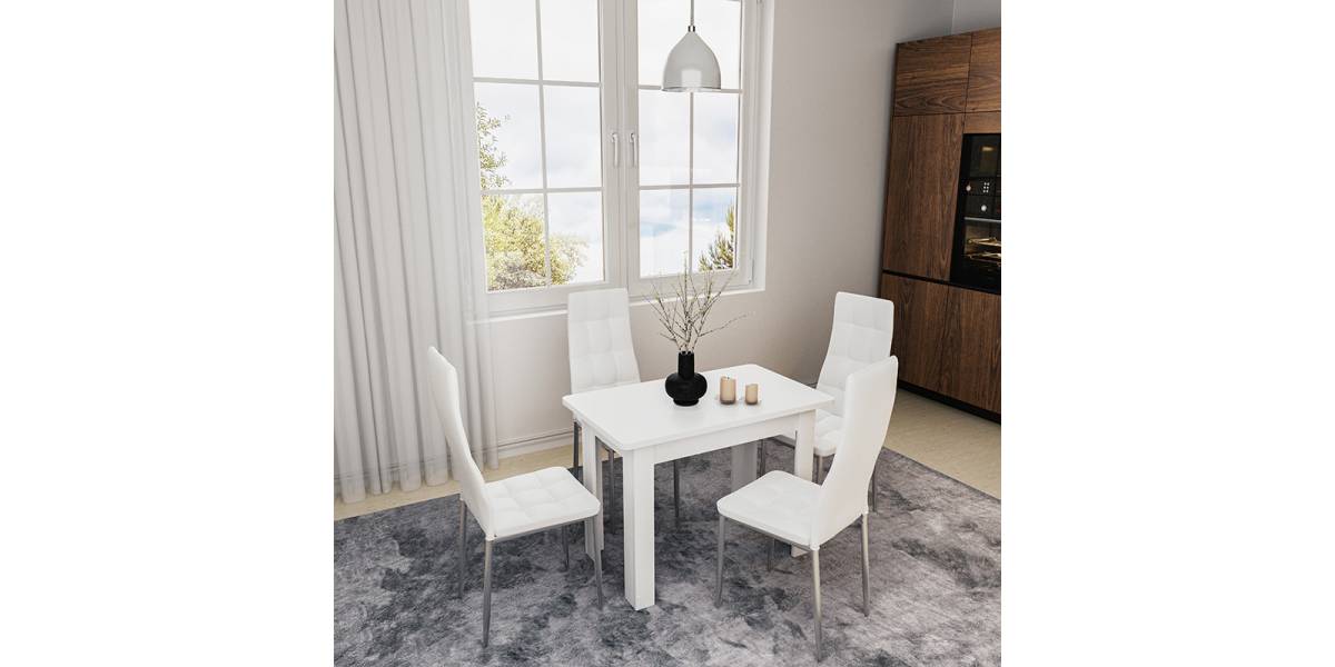 Τραπέζι Celeste pakoworld λευκό 100x60x73.5εκ