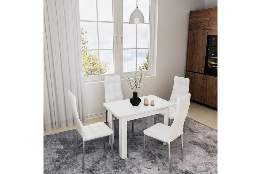 Τραπέζι Celeste pakoworld λευκό 100x60x73.5εκ