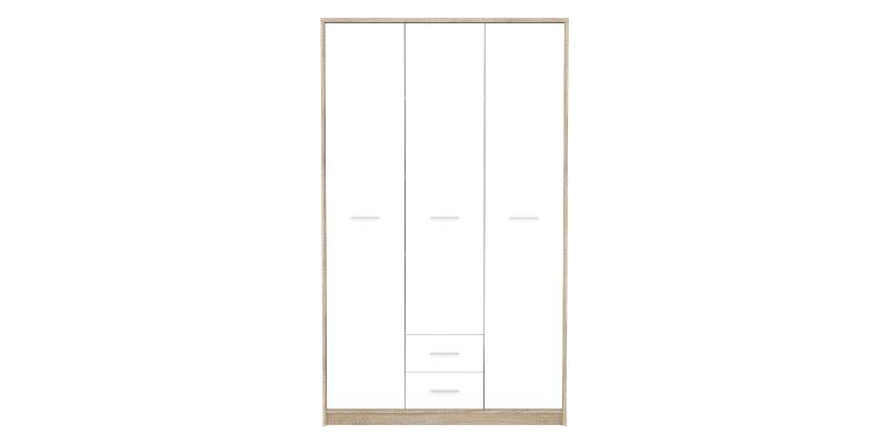 Ντουλάπα ρούχων Serenity pakoworld τρίφυλλη sonoma-λευκό 118.5x54x196.5εκ