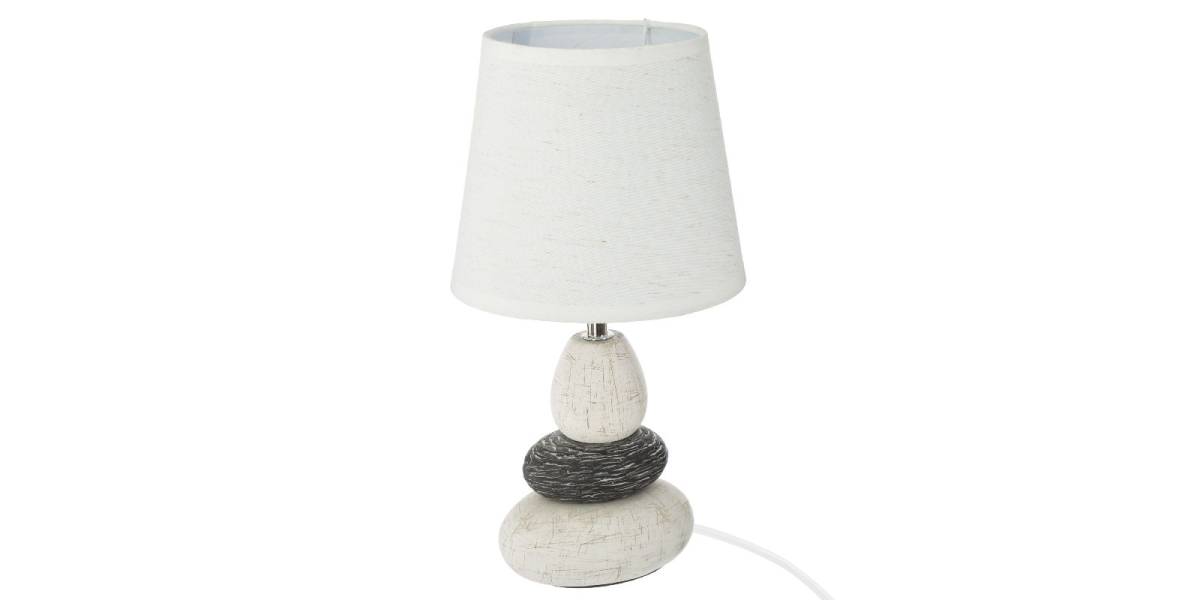 Επιτραπέζιο φωτιστικό Rockgem pakoworld Ε27 ivory-ανθρακί Φ18x33εκ