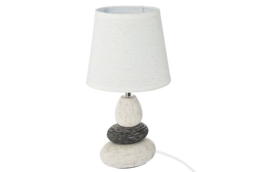 Επιτραπέζιο φωτιστικό Rockgem pakoworld Ε27 ivory-ανθρακί Φ18x33εκ