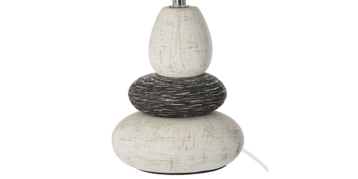 Επιτραπέζιο φωτιστικό Rockgem pakoworld Ε27 ivory-ανθρακί Φ18x33εκ