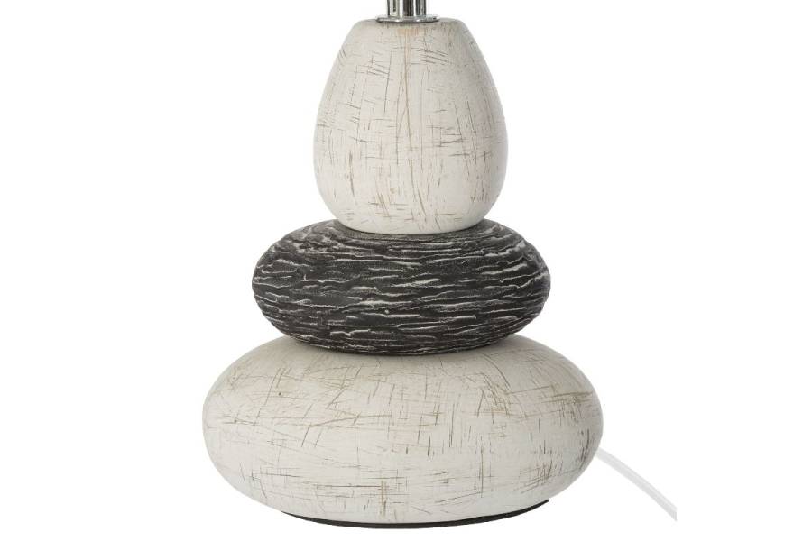 Επιτραπέζιο φωτιστικό Rockgem pakoworld Ε27 ivory-ανθρακί Φ18x33εκ