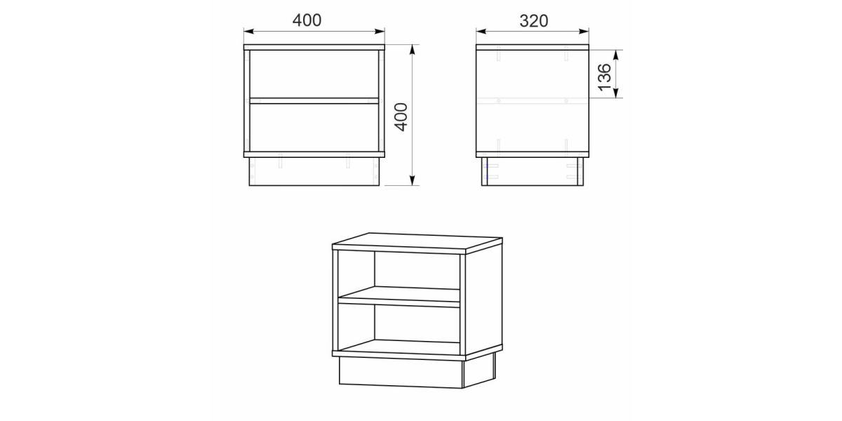 Κομοδίνο Mason pakoworld λευκό 40x32x40εκ
