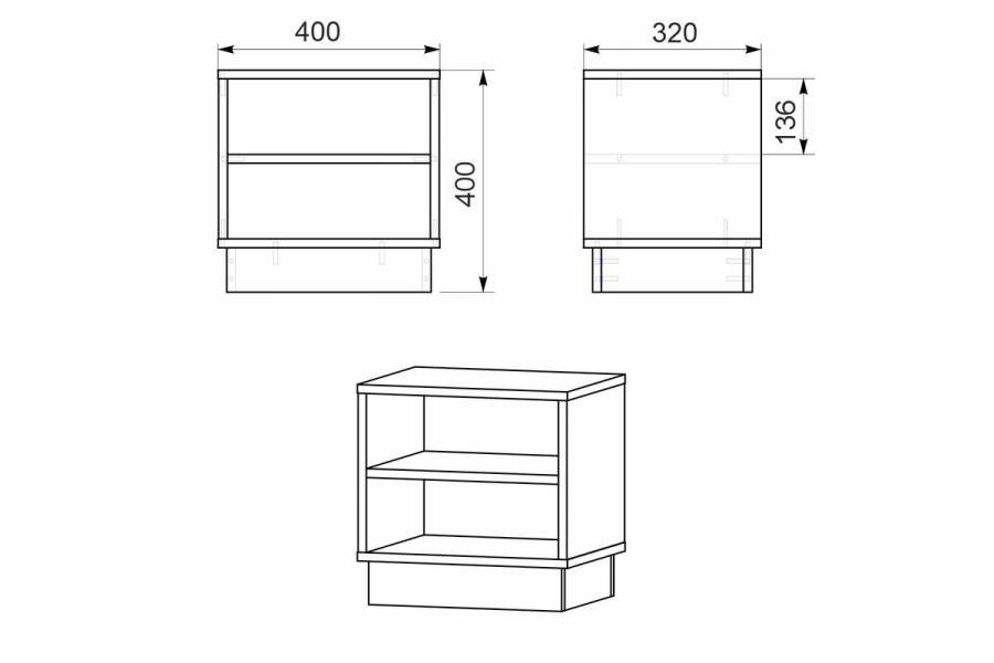Κομοδίνο Mason pakoworld λευκό 40x32x40εκ