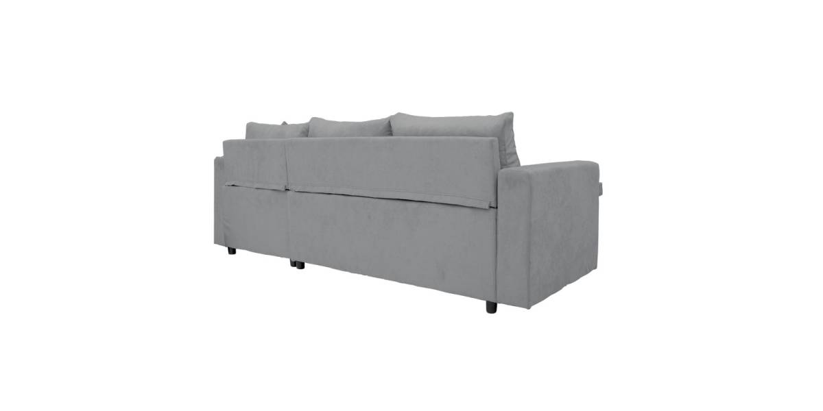 Γωνιακός καναπές-κρεβάτι αναστρέψιμος Lilian pakoworld ύφασμα γκρι 225x148x81εκ
