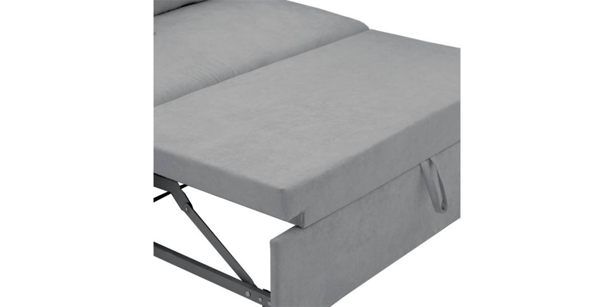 Γωνιακός καναπές-κρεβάτι αναστρέψιμος Lilian pakoworld ύφασμα γκρι 225x148x81εκ