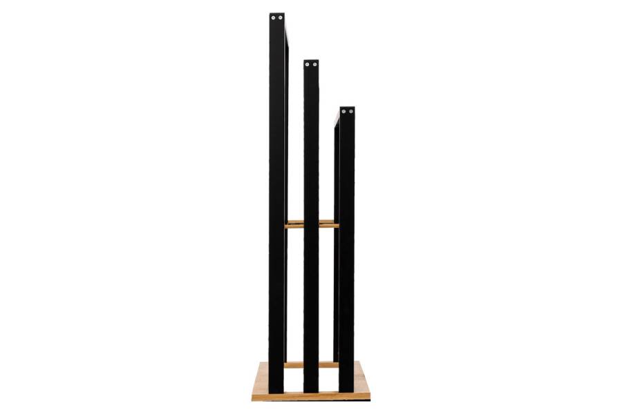 Κρεμάστρα επιδαπέδια Tower pakoworld MDF-μπαμπού μαύρο-φυσικό 55x24x82εκ