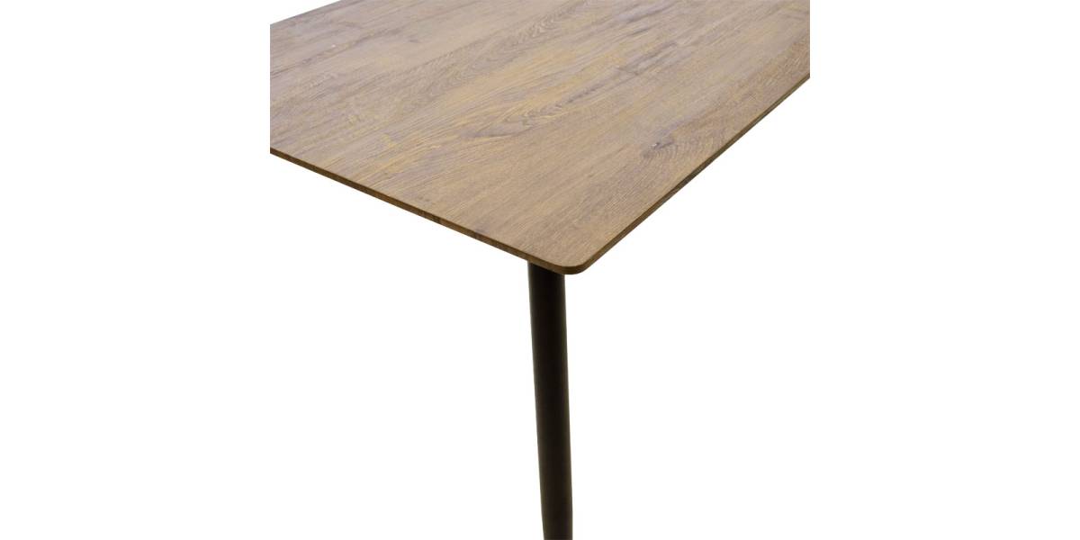 Τραπέζι Cuba pakoworld MDF sonoma-μαύρο 120x70x76εκ
