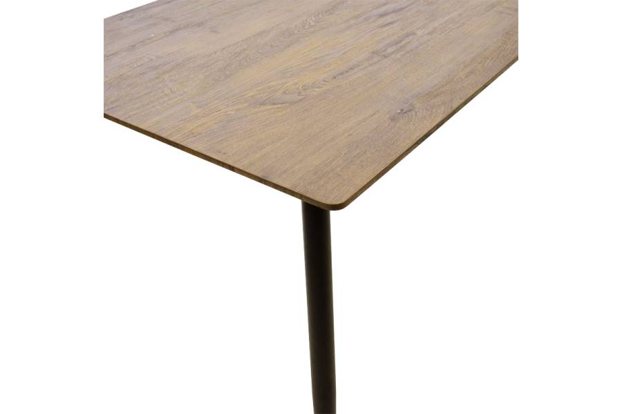 Τραπέζι Cuba pakoworld MDF sonoma-μαύρο 120x70x76εκ