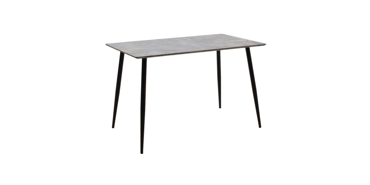 Τραπέζι Cuba pakoworld MDF γκρι cement-μαύρο 120x80x76εκ