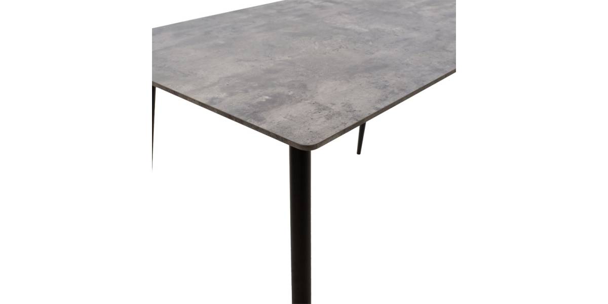 Τραπέζι Cuba pakoworld MDF γκρι cement-μαύρο 120x80x76εκ