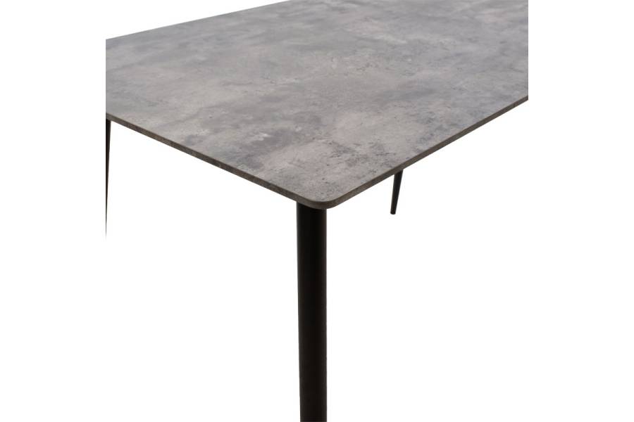 Τραπέζι Cuba pakoworld MDF γκρι cement-μαύρο 120x80x76εκ