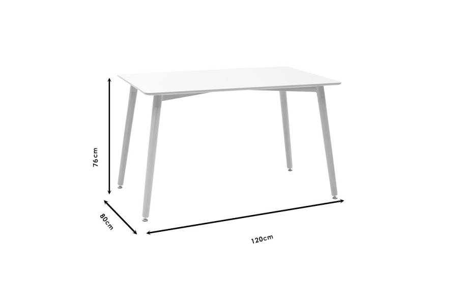 Τραπέζι Cuba pakoworld MDF γκρι cement-μαύρο 120x80x76εκ