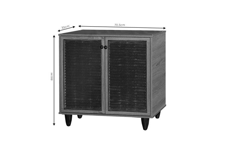 Παπουτσοθήκη-ντουλάπι Ronan pakoworld χρώμα wenge 70.5x35x66εκ
