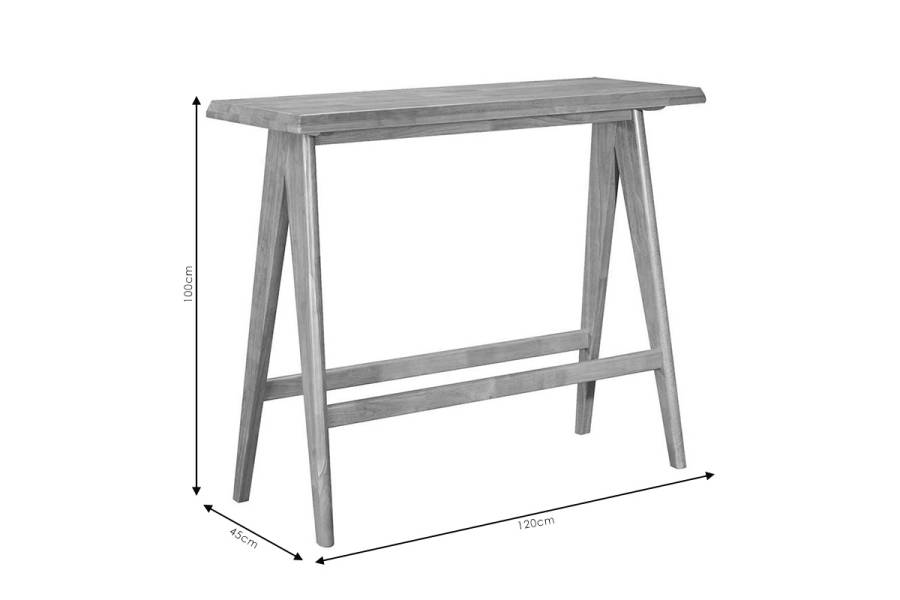 Τραπέζι Bar Winslow pakoworld ξύλο rubberwood ανοικτό καρυδί 120x45x100εκ
