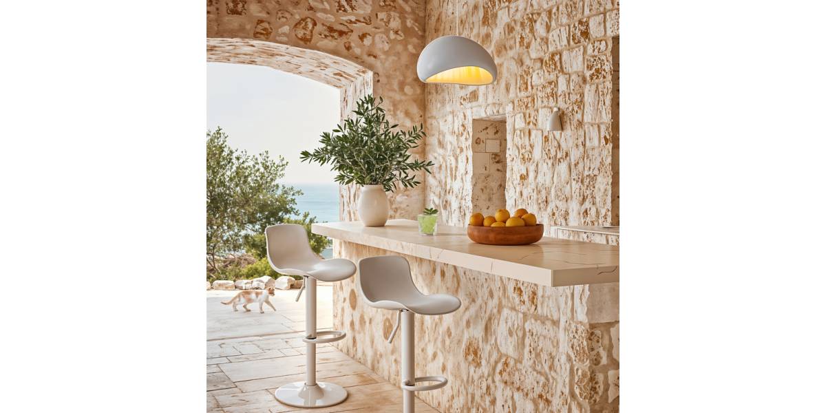 Σκαμπό μπαρ Walden pakoworld PP λευκό