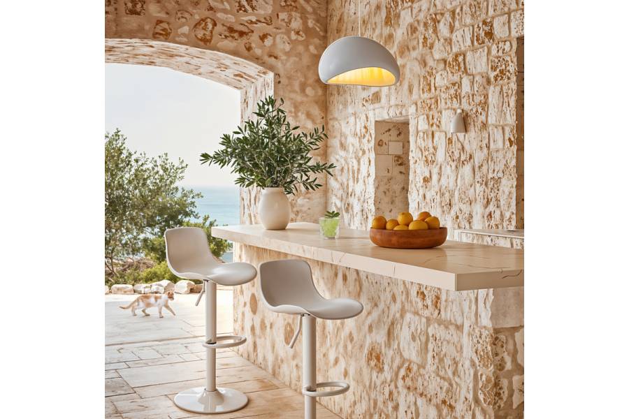 Σκαμπό μπαρ Walden pakoworld PP λευκό