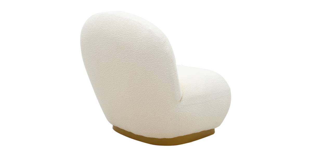 Πολυθρόνα Rosalie pakoworld ύφασμα μπουκλέ cream-χρυσό 85x82x77εκ