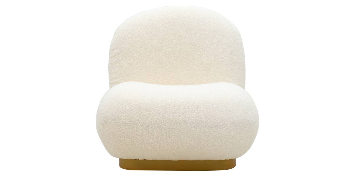 Πολυθρόνα Rosalie pakoworld ύφασμα μπουκλέ cream-χρυσό 85x82x77εκ