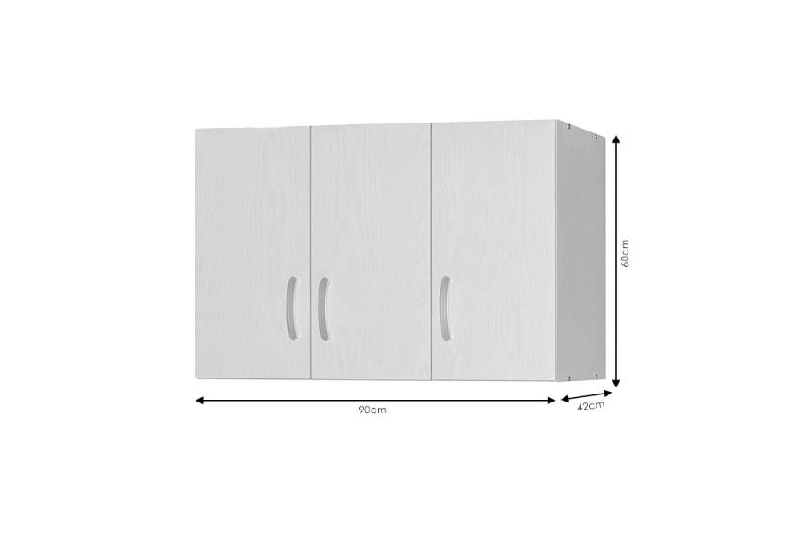 Πατάρι ντουλάπας Zelia pakoworld τρίφυλλο λευκό 90x42x60εκ