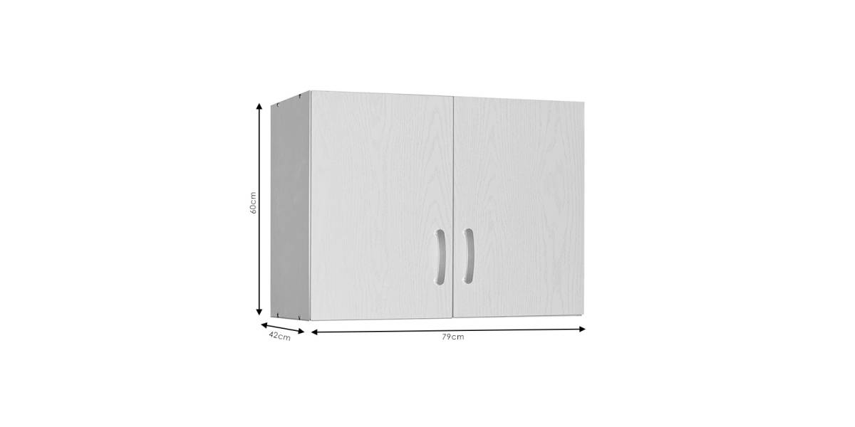 Πατάρι ντουλάπας Zelia pakoworld δίφυλλο λευκό 79x42x60εκ