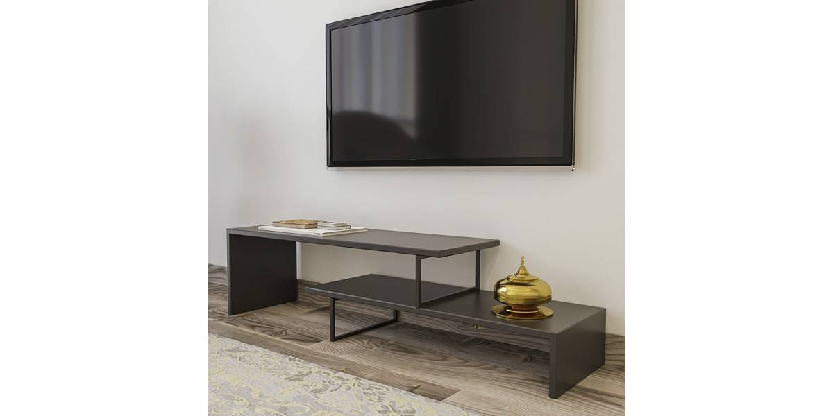 Έπιπλο τηλεόρασης Ferocity pakoworld χρώμα ανθρακί 120x30x45εκ