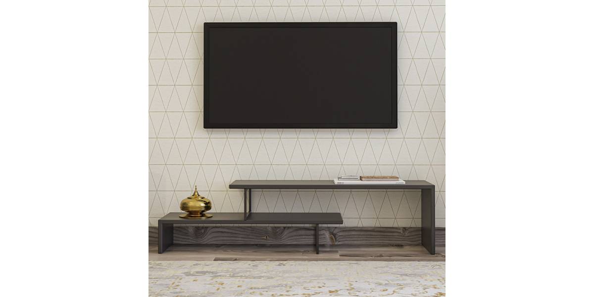 Έπιπλο τηλεόρασης Ferocity pakoworld χρώμα ανθρακί 120x30x45εκ